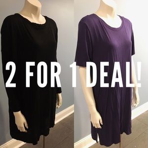 Short and Long-Sleeved T-Shirt Dress Tunic Bundle